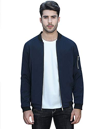 sandbank Men's Slim Fit Lightweight Softshell Flight Bomber Jacket Coat ...