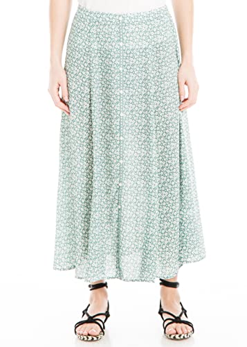 Max Studio Women's Poly Crepe Maxi Skirt with Buttons