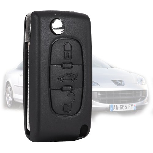 3 Botones Carcasa de mando Key Llave Coche para Peugeot 407/407 SW