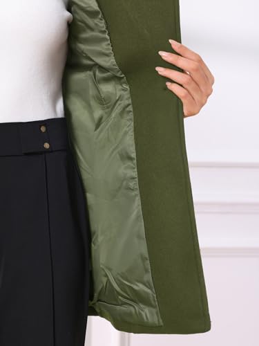 Image of Allegra K Women's Winter Elegant Stand Collar Overcoat Long Belted Pea Coat