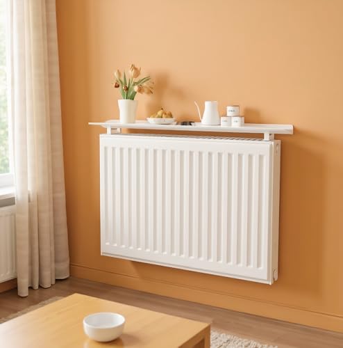 SaryEdge Hanging Display Shelf Wall Rack Metal Wall Mounted Illuminated Bookshelf Multi-Layer Wall Mounted Floating Shelves,Radiator Floating Shelf - No Drilling, A,size_name-80cm