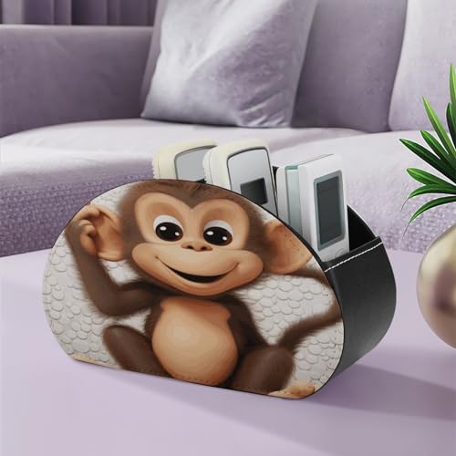 Organiseur de télécommande en cuir synthétique chic à 5 compartiments