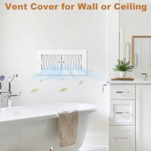4x10 Vent Cover 6-Pack Heavy Duty Floor Register for Home, White — view 4