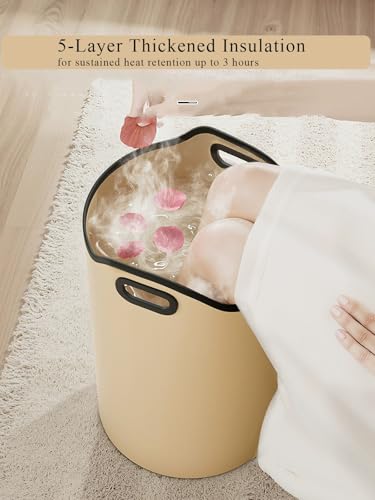 Tina Plegable para Remojo de Pies Portátil para Viajes Exterior Beige miniatura 2