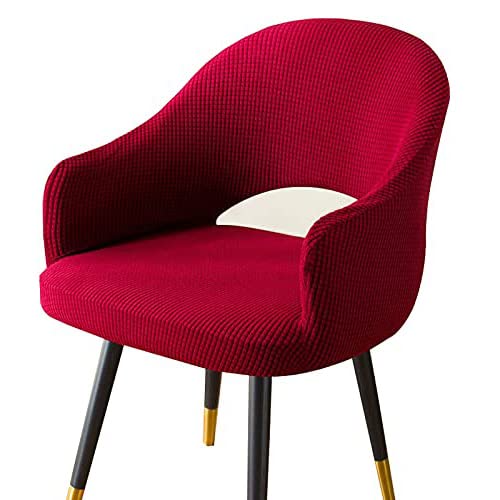 Mswborml Modernas Cubierta de Sillas Comedor con Respaldo Hueco 1/2/4 Pieza Fundas de Sillas Comedor con Brazos Ajustables Antideslizante Cubiertas de Butacas para Salón, Cocina Decor Hogar,F,1PCS