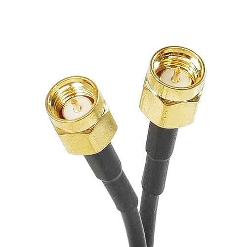 Zuun (ズーン) SMAケーブル RG174/U 同軸ケーブル 15cm SMA(内側:ねじ切り/ピン:オス)⇔(内側:ねじ切り/ピン:オス) Wifi GPS カーTV CBラジオ 外付け 外部アンテナ データケーブル 低ノイズ (15cm)