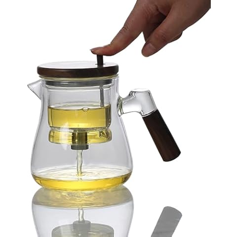BlogBlog Glass Teapot with Infuser, 750ml, Borosilicate Glass Tea Maker Glass Tea Set (Clear) Cover