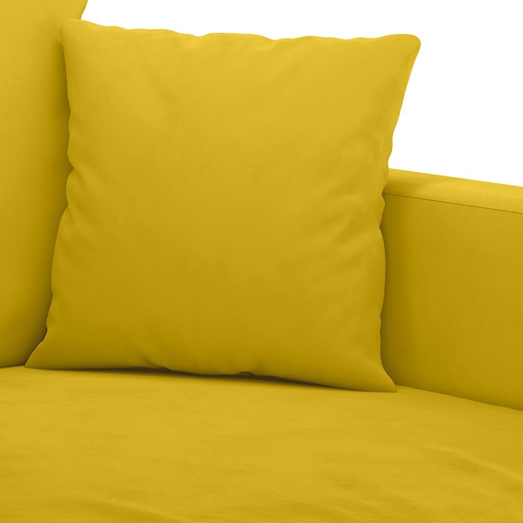 Juego de 4 sofás de terciopelo amarillo, 78/138/198 x 77 x 80 cm, sofá con taburete y cojín, cómodo sofá pequeño para salón, dormitorio y oficina