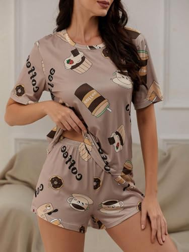 SMOWKLY Printed Cotton Blend Night Suit | Everyday Nightsuit | Night Dress | Shorts Set | Pyjama Set for Women