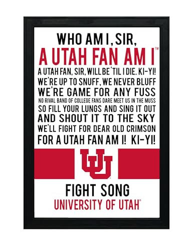 Limited Edition Utah Utes Fight Song Poster Print Art - 13x19" (No Frame)