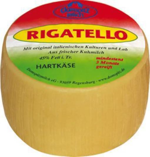 Domspitzmilch Rigatello Vimini Piccolo italienischer Hartkäse, 45% Fett 1,5 kg Stücke