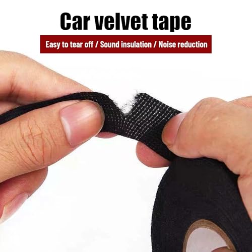 Image of High Temp Automotive Tape, Polyester Heat Cloth Wiring Harness Tape, Multipurpose Automotive Wiring Harness Tape for Car Wiring Harness Wrapping, 32mmx15m, Black