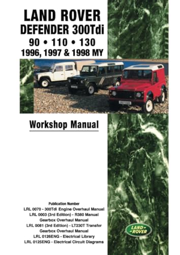 Land Rover Defender 300Tdi 90. 110 . 130 1996, 1997 & 1998 MY Workshop Manual