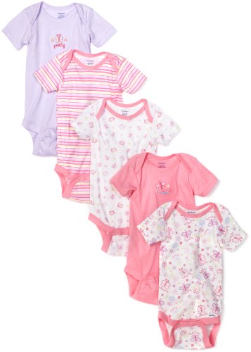 Gerber baby-girls 5-pack Short Sleeve Variety Onesies Bodysuits
