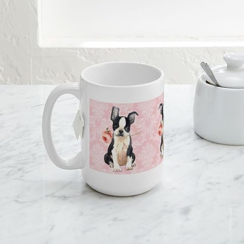 Taza grande de cerámica Boston Terrier 15 oz miniatura 5