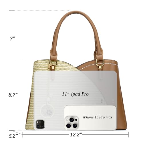 Image of KKXIU Triple Compartments Purses and Handbags for Women Fashion Ladies Satchel Shoulder Top Handle Bag