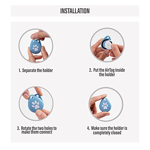 Uneeq Gifts Waterproof Airtag Dog Collar Holder, Protective Case For Collar, Air Tag Loop Gps Tracker, Trackers Apple Iphone, Pet, Holder (Blue), #TOP6