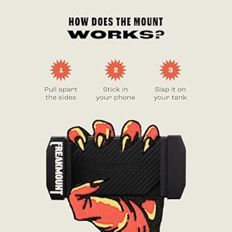 FREAKMOUNT Magnetic Motorcycle Phone Mount - Compatible with Harley Davidson - Premium Billet Aluminum Holder for Gas Tank, High-Speed Magnet Accessories - Fits Most Phones, Steel Blue