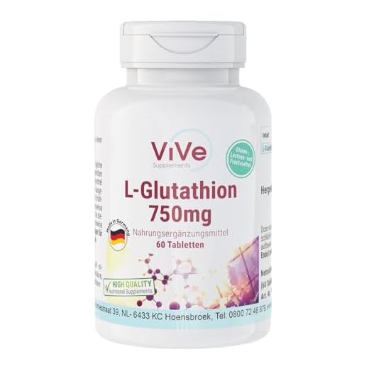L-Glutathion 750mg Tabletten - 60 Tabletten - Hochdosiert - Vegan | Qualität aus Deutschland von ViVe Supplements
