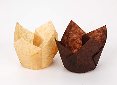 Golden Apple, 200 Pcs Tulip Cupcake Liner Baking Cup Muffin Tins Cups For Weddings, Birthdays, Baby Showers (Small, Natural) #TOP5