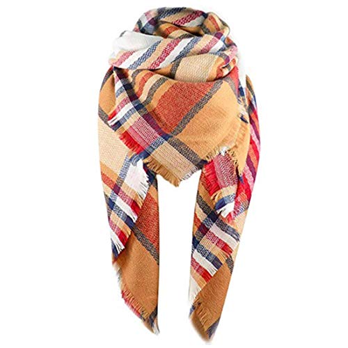 Women's Cozy Tartan Scarf Wrap Shawl Neck Stole Warm Plaid Checked Pashmina (13)