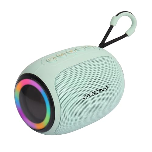 Image of Krisons Spark Glow Bluetooth Speaker 10W Multi-Media Bluetooth Party Speaker with RGB Lights, USB, SD Card and Handsfree Calling - Blue