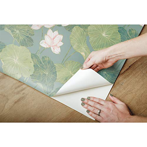 Roommates Rmk11436Wp Blue Green Lily Pad Peel And Stick Wallpaper #TOP3