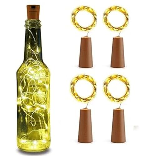 Image of Wanna Party Bottle Cork Decorative Pieces Pack of 4 Mini Decorative Strands for Bedroom Table Wedding Party Decoration Props Stylish Home Decoration Items Festival Celebration Room Decor Accessories