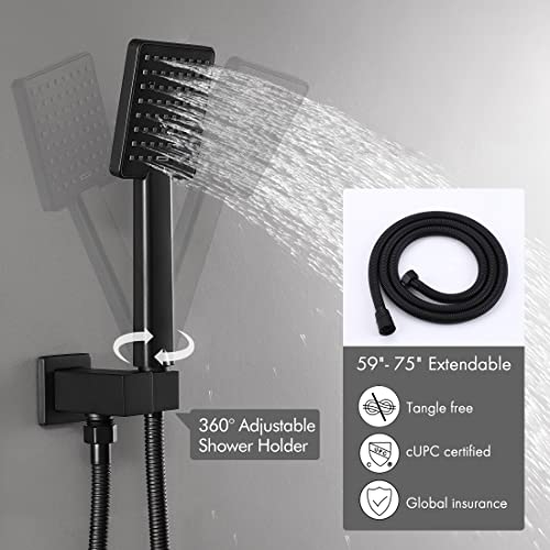 Bathroom Shower System With Rain Shower Head & Handheld Shower, Matte Black Xb6223-Bk #TOP5