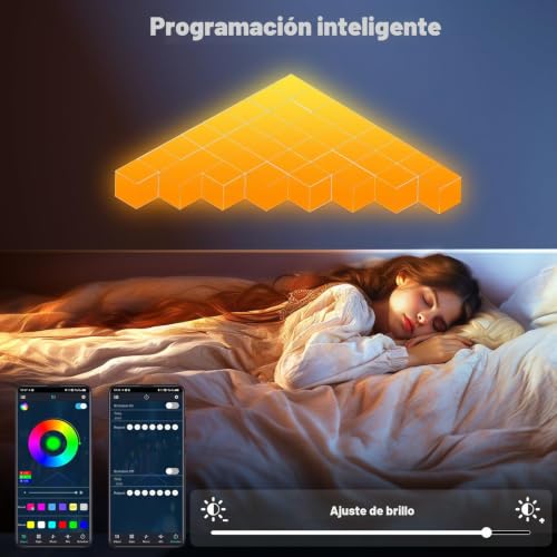 Lámpara de pared para eliminar la fatiga visual con luces LED gaming RGB y paneles inteligentes 5