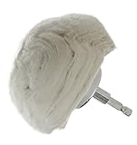 Drixet Extra Thick Large Cotton 4' Buffing Ball w/ 1/4' Hex Shank for Turning Power Drill into High-Speed Polisher