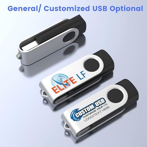ABLAZE USB Stick 1GB 100 Pack, USB 2.0 Flash Drive 1GB with Lanyards Swivel Thumb Drives Memory Stick 100PCS (Black) — view 7