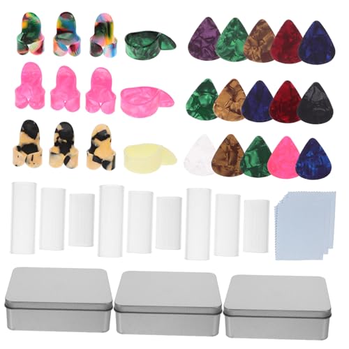 TENDYCOCO 1 セット ピックとポルタメント guitar pick エレキギタースタンド ギターケース ギターピック 保有者 低音ピック ギター供給 ギタースライドキット 親指ピック ガラス