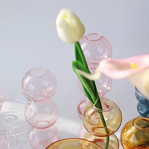 YQYAZL Hydrokultur-Blumenvase, drei Kugeln, nordische Glasvasen mit Blasenkugel-Design, niedliche Blumenvase, geeignet für Hochzeiten, Partys, als Dekoration für Zuhause, Wohnzimmer, Rose Cover