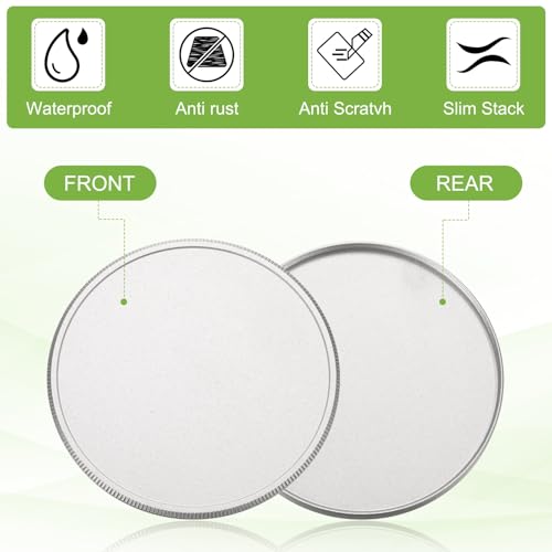 PATIKIL 49mm x 1mm Metal Lens Cap, 2 Pcs Universal Lens Filter Stack Cap Aluminum Camera Filter Protective Case Slim Stack for 49mm x 1mm Thread Size Camera Circular Fader, Silver - Image 2