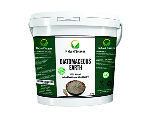 Natural Sources Diatomaceous Earth Pest Control Grade 450g UK - Free Ebook Included - Diatomaceous-Earth Powder for Chickens, Pets, Carpets, Home