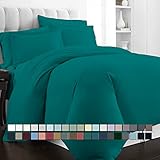 Pizuna 400 Thread Count Cotton Duvet Cover Set Queen, 100% Long Staple Cotton Green Duvet Cover,...