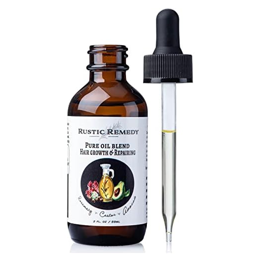 Rustic Remedy 100% Organic, Cold-Pressed Rosemary, Castor and Avocado Oil | Growth & Frizz Repair Oil Treatment (2 oz) | 100% Natural, Pure Oil for Dry Damaged Hair for Women and Men