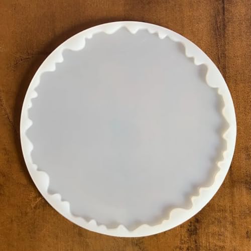 Image of R H Lifestyle Round Silicone Moulds for Resin Art, Coaster Mould, Agate, Resin Art and Craft Materials, Tray Plate Mould 16 Inch