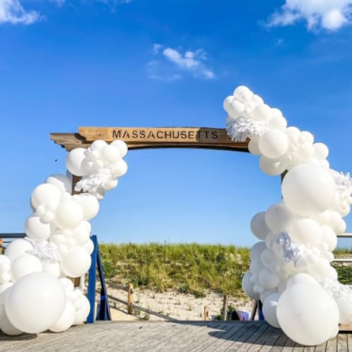 White Balloons 12 inch, White Latex Balloons 50pcs Party Balloon for Engagement Bachelorette Bridal Shower Wedding Party Birthday Decorations - Image 7