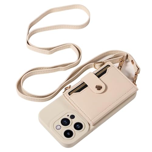 Étui portefeuille antichoc en similicuir blanc cassé de haute finition pour iPhone 12 et 11