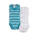 Produktbild wellyou  Body ohne Arm in großen Größen aus 100% Baumwolle  Kinderbody für Mädchen & Jungen  2er Set ärmellose Kinder Bodys in Größe 140-182  Made in EU (Türkis Weiß gestreift/Weiß | gr 176)