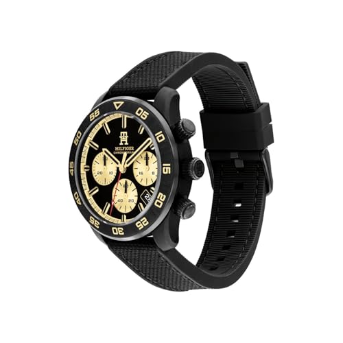 Image of Tommy Hilfiger Th85 Quartz Analog with Black Dial Black Silicone Strap Watch for Men - TH1792182