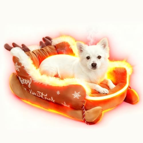 Lit traîneau pour chiens en forme de canapé chaud de Noël pour chiot