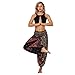 LATH.PIN Pantaloni Harem Donna Boho Pantalone alla Turca Larghi Etnici Stampa Taglie Forti per Pilates Yoga Danza Spiaggia (Stile 1)
