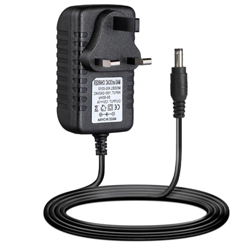 QESSUVNC12V2A Power Supply Adapter AC/DC Converter 100-240AC 50-60HZ to 12V2A 5.5×2.5mm British Standard Plug Power Adapter Suitable for LED Light Strips Routers Audio-Visual Products