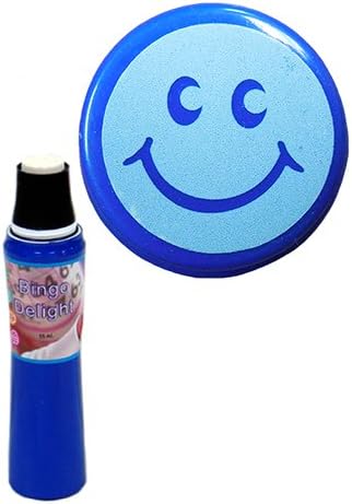 Power Dot Bingo Delight Blue Smiley Face Bingo Dauber