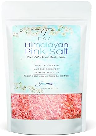 Himalayan Pink Bath Salt with Essential Oils. Post Workout Body Soak. 100% Natural-Muscle Recovery. Soothes Sore Muscles (Jasmine)