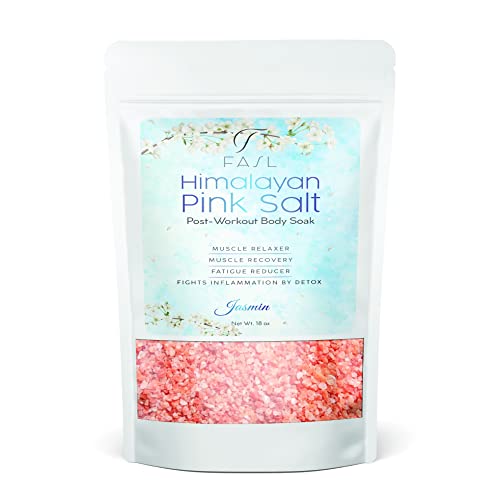 Himalayan Pink Bath Salt With Essential Oils. Post Workout Body Soak. 100% Natural-Muscle Recovery. Soothes Sore Muscles (Jasmine) #TOP3