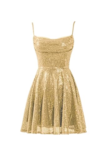 Sequin Homecoming Dresses 2025 Short Prom Dress for Teens Sparkly Spaghetti Straps Tight Sweet 16 Dresses
